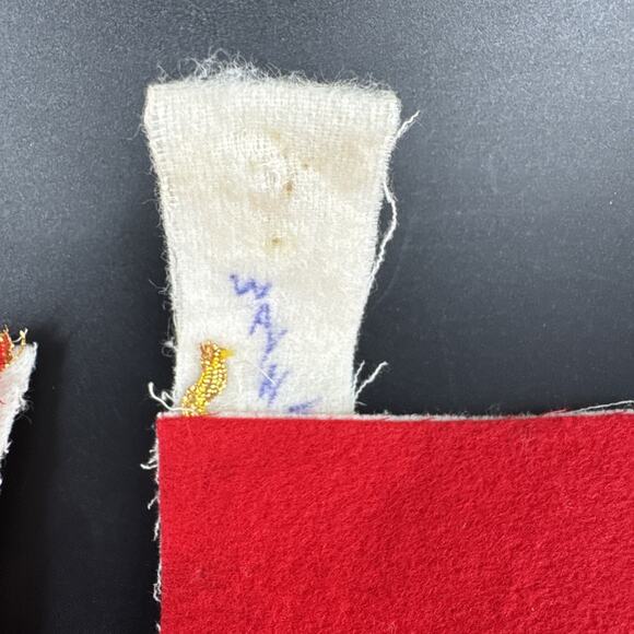 MCM Christmas Stocking Santa Claus Felt Applique Made In Japan 1950s Holiday Lot - Picture 6 of 15